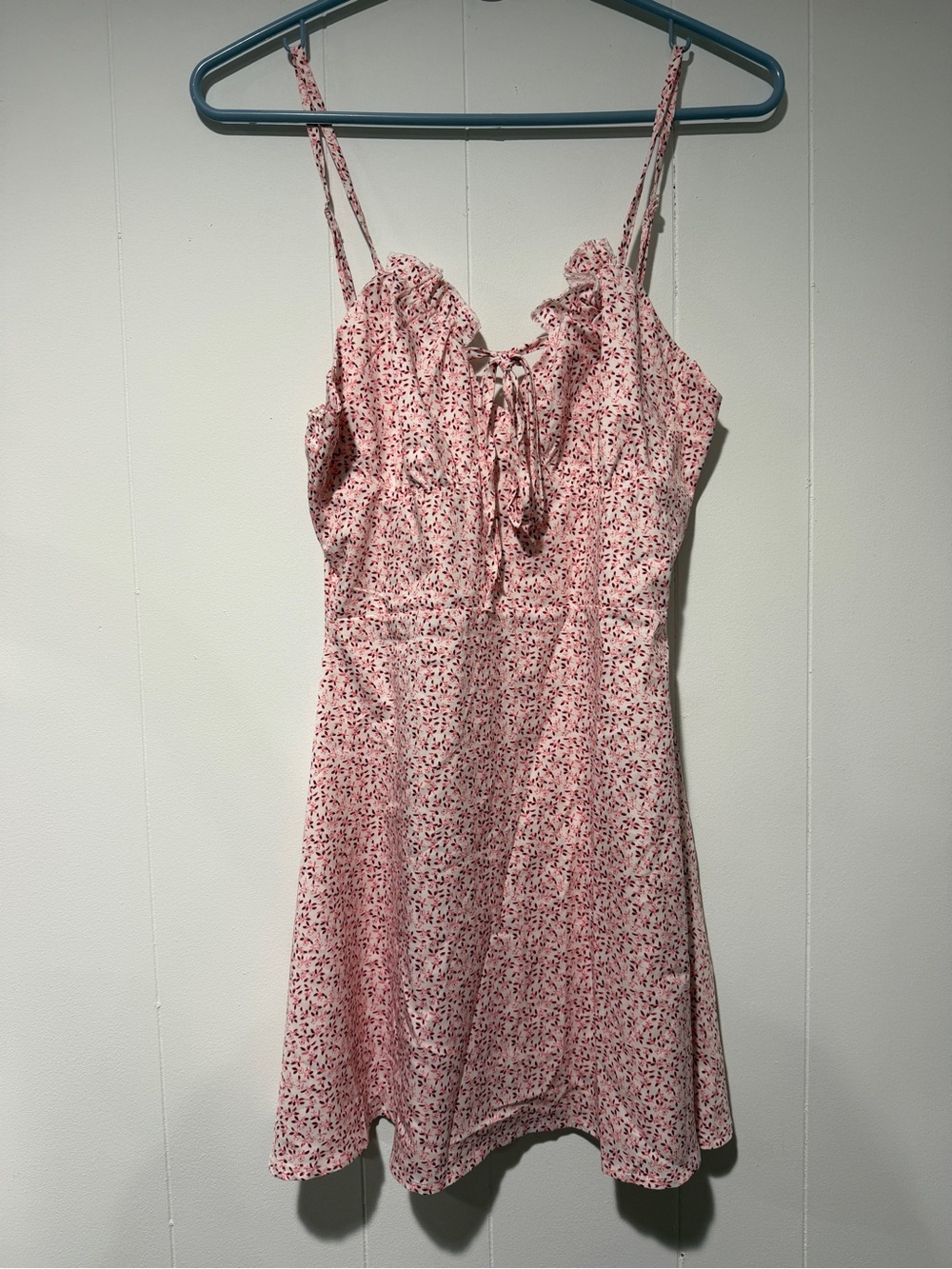 Women’s Pink Floral Tie-Front Back Zip Sundress
